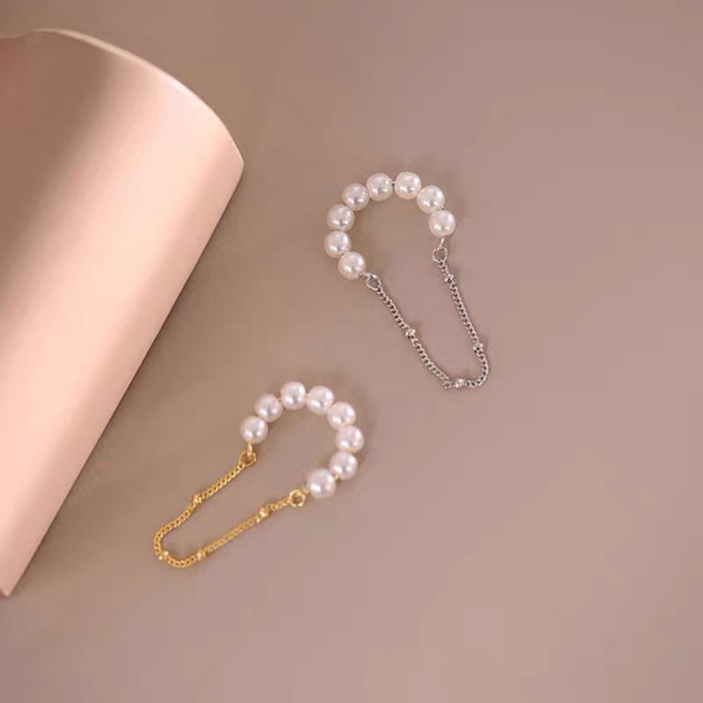 Gold cuff earrings 18k gold plated 925 sterling silver with pearl